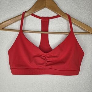 Spiritual Gangster sports bra with rouched front, red, size S